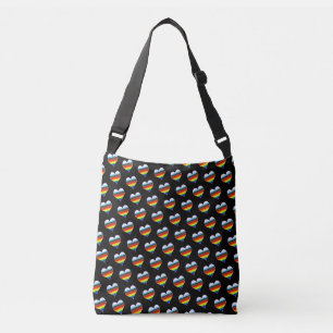 Rainbow Heart Pattern Crossbody Bag
