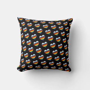 Rainbow Heart Pattern Cushion