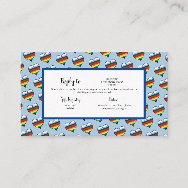 Rainbow Heart Pattern Enclosure Card (Front)