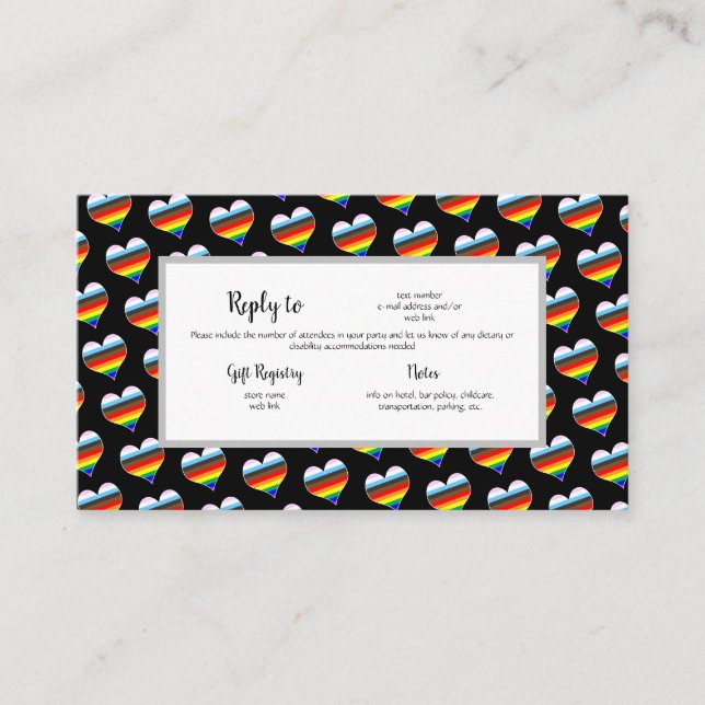 Rainbow Heart Pattern Enclosure Card (Front)