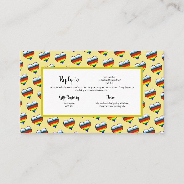 Rainbow Heart Pattern Enclosure Card (Front)