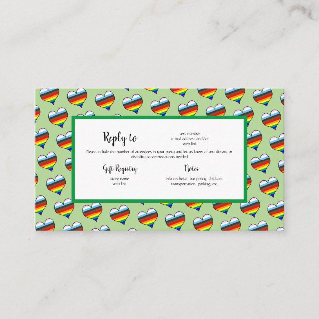 Rainbow Heart Pattern Enclosure Card (Front)