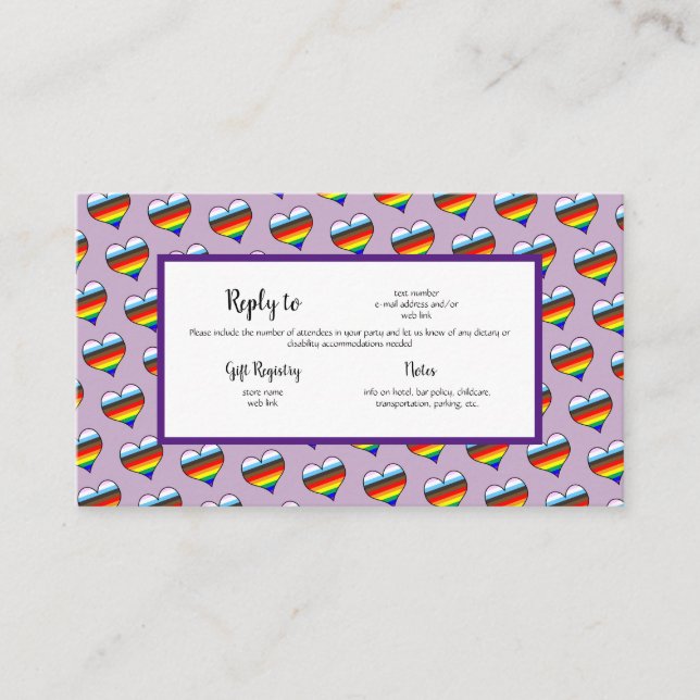 Rainbow Heart Pattern Enclosure Card (Front)