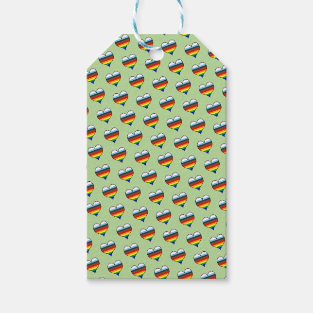 Rainbow Heart Pattern Gift Tags (Front)