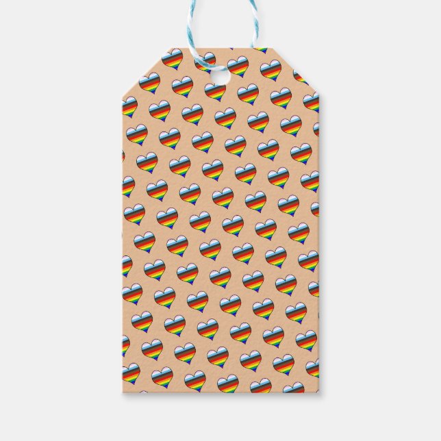 Rainbow Heart Pattern Gift Tags (Front)