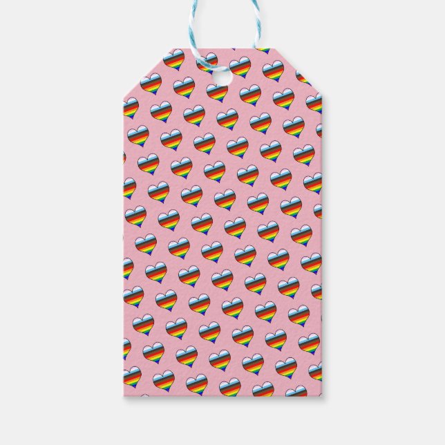 Rainbow Heart Pattern Gift Tags (Front)
