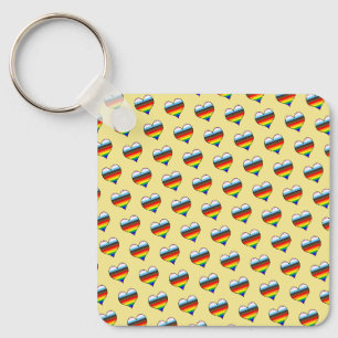 Rainbow Heart Pattern Keychain