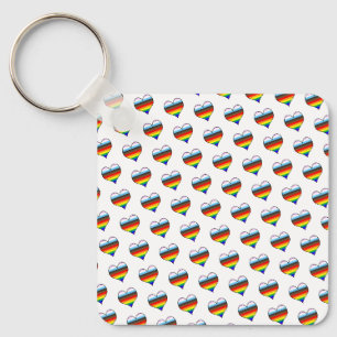 Rainbow Heart Pattern Keychain