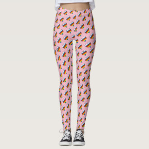 Rainbow Heart Pattern Leggings