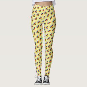 Rainbow Heart Pattern Leggings