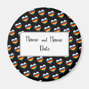 Rainbow Heart Pattern Magnet
