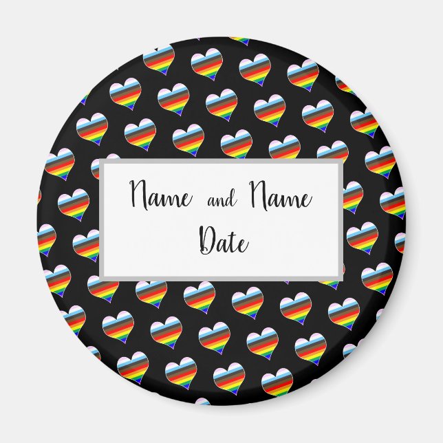 Rainbow Heart Pattern Magnet (Front)