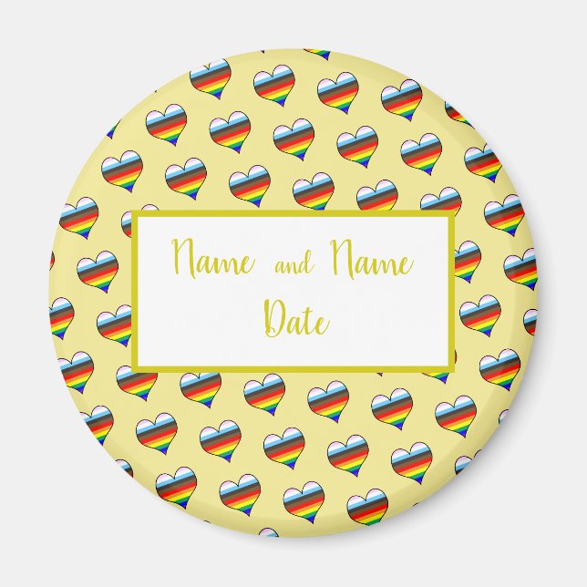 Rainbow Heart Pattern Magnet (Front)