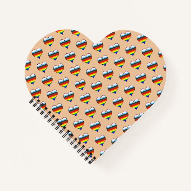 Rainbow Heart Pattern Notebook (Front)