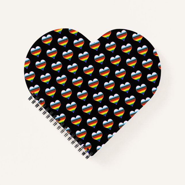 Rainbow Heart Pattern Notebook (Front)