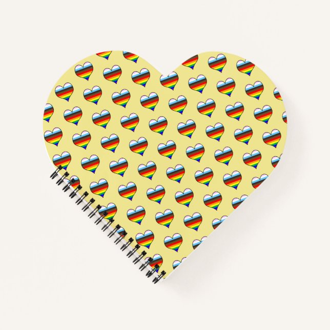 Rainbow Heart Pattern Notebook (Front)