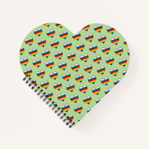 Rainbow Heart Pattern Notebook