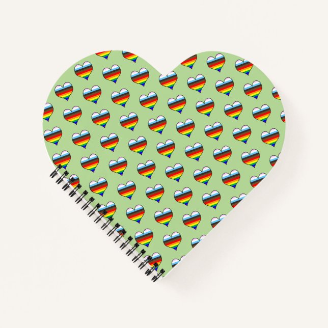 Rainbow Heart Pattern Notebook (Front)