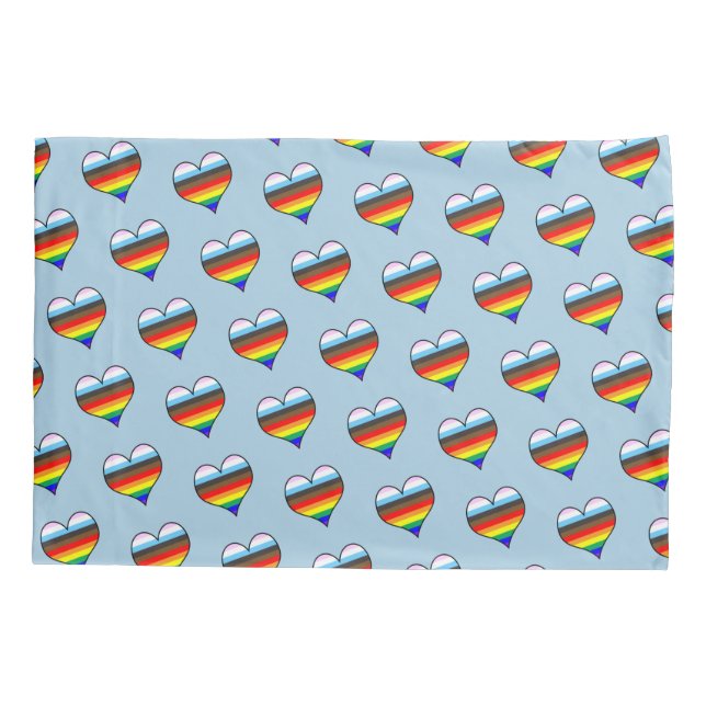 Rainbow Heart Pattern Pillow Case (Back)