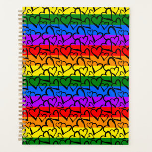Rainbow Heart Pattern Planner