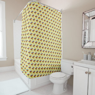 Rainbow Heart Pattern Shower Curtain