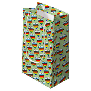Rainbow Heart Pattern Small Gift Bag
