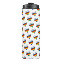 Rainbow Heart Pattern Thermal Tumbler