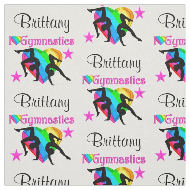 RAINBOW HEART PERSONALIZED GYMNASTICS FABRIC (Swatch)