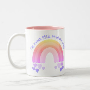 Rainbow Heart Photo Sweet Baby Two-Tone Coffee Mug