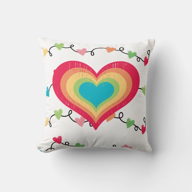 Rainbow Heart Pillow (Front)