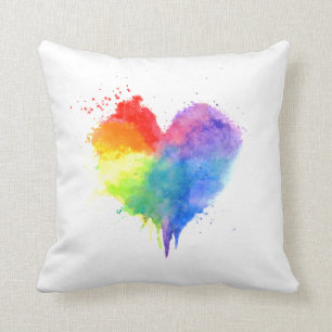Rainbow Heart Pillow