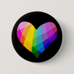 Rainbow Heart Pin Button