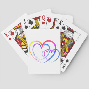 Rainbow heart playing cards