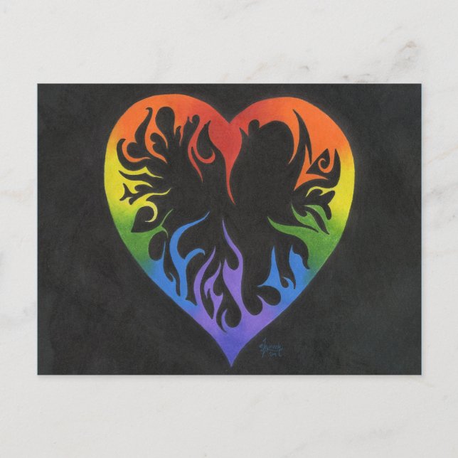 Rainbow Heart Postcard (Front)