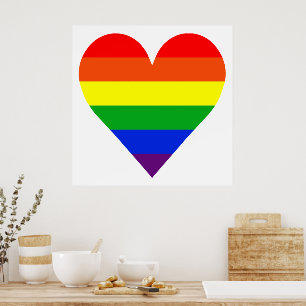 Rainbow heart poster