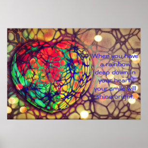 Rainbow Heart Poster with Quote