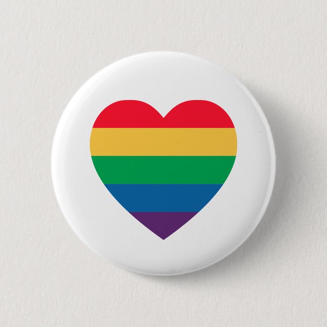 Rainbow Heart Pride Button (Front)