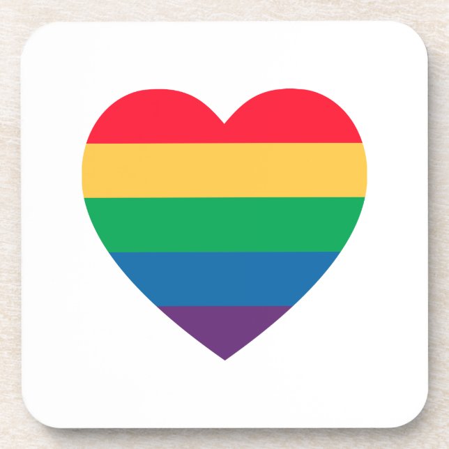 Rainbow Heart Pride Coaster Set (Front)
