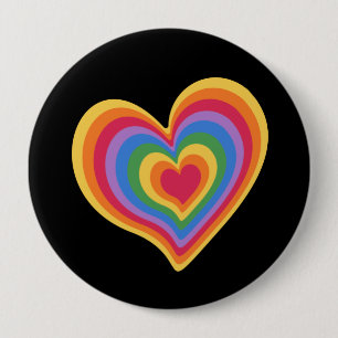Rainbow heart. Pride gay love 10 Cm Round Badge