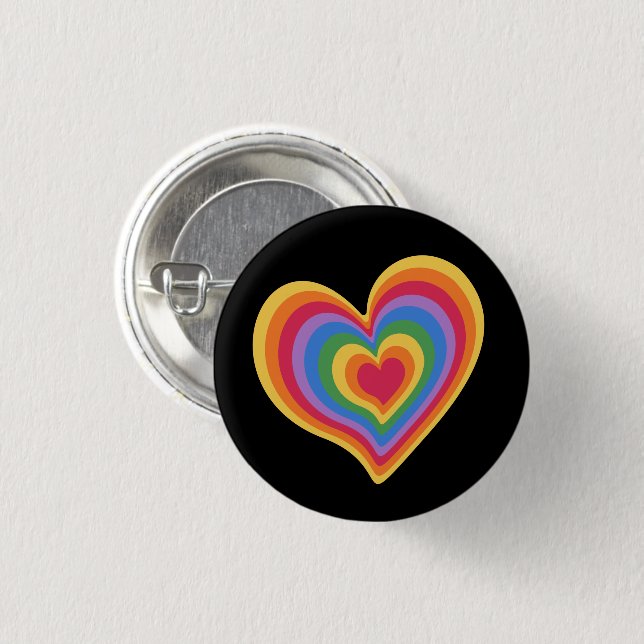 Rainbow heart. Pride gay love       3 Cm Round Badge (Front & Back)