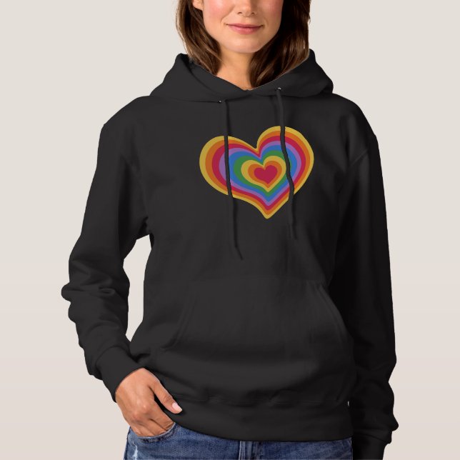 Rainbow heart. Pride gay love                 Hoodie (Front)