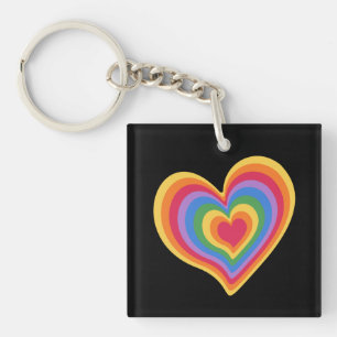 Rainbow heart. Pride gay love Keychain