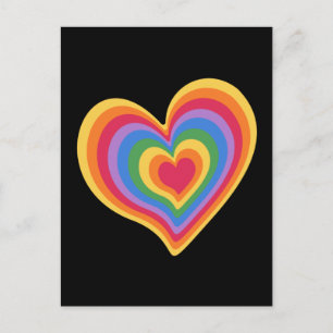 Rainbow heart. Pride gay love   Postcard