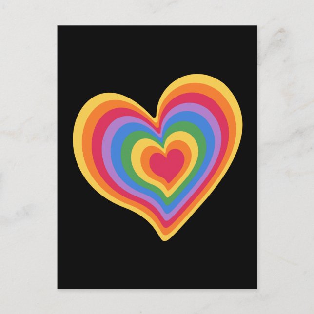 Rainbow heart. Pride gay love   Postcard (Front)