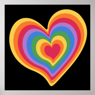 Rainbow heart. Pride gay love Poster