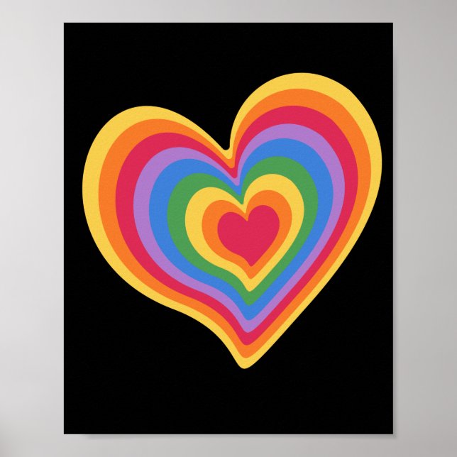Rainbow heart. Pride gay love Poster (Front)