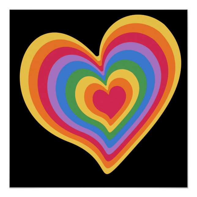 Rainbow heart. Pride gay love Poster (Front)
