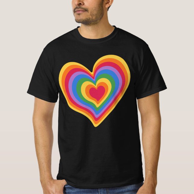 Rainbow heart. Pride gay love           T-Shirt (Front)