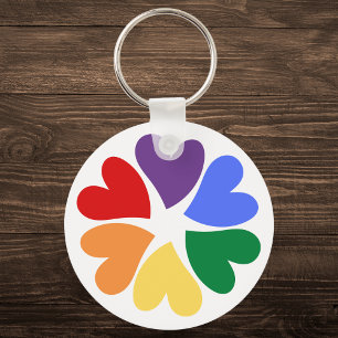 Rainbow Heart Pride Key Ring