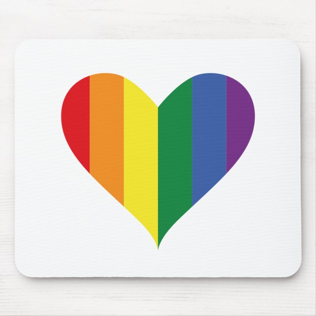 Rainbow Heart Pride Mousepad (Front)